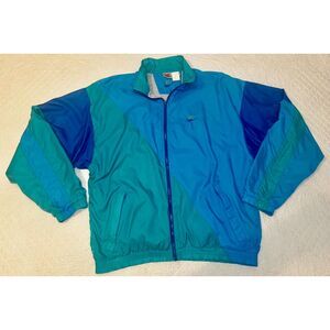 Vintage 80s/90s Nike Gray Tag Windbreaker Jacket - Blue/Teal, Size Large - Rare